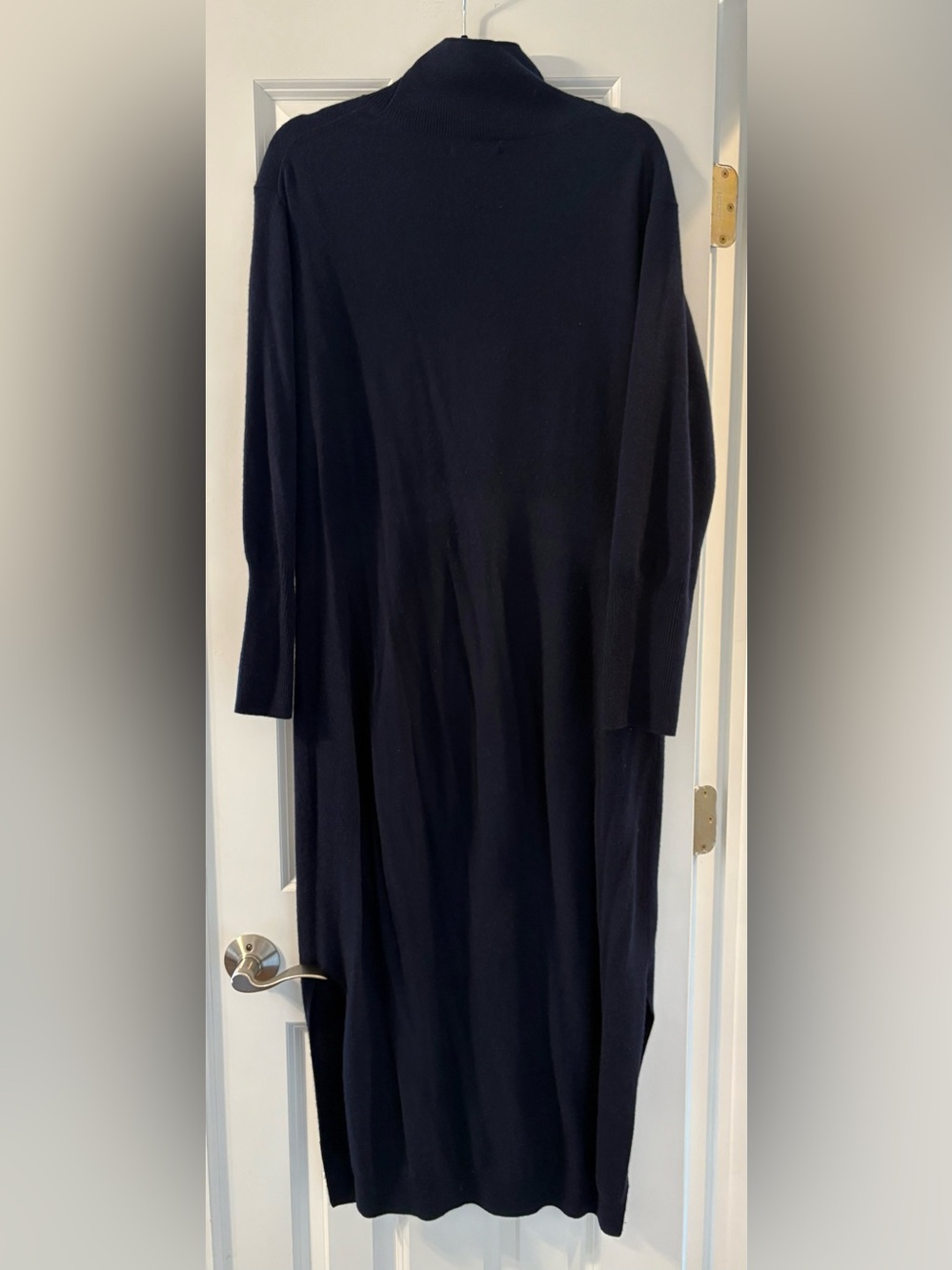 Quince Mongolian Cashmere Turtleneck Midi Sweater Dress in Navy - Size XL - Picture 5 of 6
